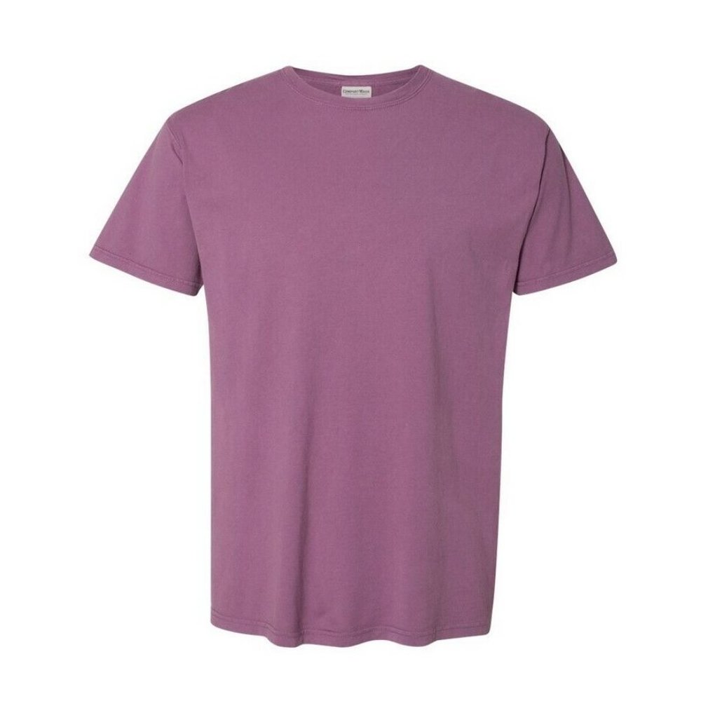Hanes Mens Comfort Wash USA Cotton T-Shirt L LG Purple Plum Rasin Crew Neck